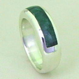 R 295 New Zealand Greenstone and Silver band